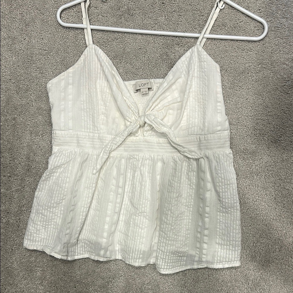 LOFT Women's White Sleeveless Top